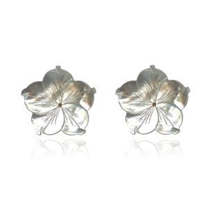 Pendientes Maxi Flora nácar