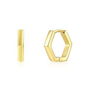 Pendientes aro hexágono 11mm